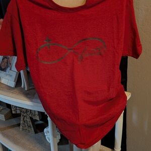 Gildan Red Short Sleeve Tee with Infinity Faith Graphic